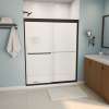Aura 55-59 x 71 in. 6 mm Bypass Shower Door for Alcove Installation with Fluted glass in Dark Bronze