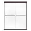 Aura 55-59 x 71 in. 6 mm Bypass Shower Door for Alcove Installation with Fluted glass in Dark Bronze