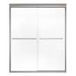 Aura 55-59 x 71 in. 6 mm Bypass Shower Door for Alcove Installation with Fluted glass in Brushed Nickel