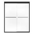 Aura 55-59 x 71 in. 6 mm Bypass Shower Door for Alcove Installation with Fluted glass in Matte Black