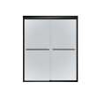Aura 55-59 x 71 in. 6 mm Bypass Shower Door for Alcove Installation with Frost glass in Matte Black