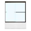 Aura SC 55-59 in. x 57 in. 8 mm Bypass Tub Door for Alcove Installation with Clear glass in Dark Bronze