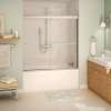 Aura SC 55-59 in. x 57 in. 8 mm Bypass Tub Door for Alcove Installation with Clear glass in Brushed Nickel