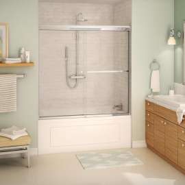 Aura 55-59 x 57 in. 8 mm Bypass Tub Door for Alcove Installation with Clear glass in Chrome