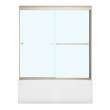 Aura 55-59 x 57 in. 8 mm Bypass Tub Door for Alcove Installation with Clear glass in Brushed Nickel