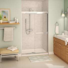 Aura SC 43-47 in. x 71 in. 8 mm Bypass Shower Door for Alcove Installation with Clear glass in Chrome