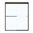 Aura SC 55-59 in. x 71 in. 8 mm Bypass Shower Door for Alcove Installation with Clear glass in Dark Bronze