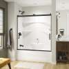 Revelation Square 56-59 x 56 3/4-59 1/4 in. 8mm Bypass Tub Door for Alcove Installation with Clear glass in Matte Black