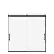 Revelation Square 56-59 x 56 3/4-59 1/4 in. 8mm Bypass Tub Door for Alcove Installation with Clear glass in Matte Black