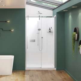 Nebula 44 1/2-46 1/2 x 78 3/4 in. 8mm Sliding Shower Door for Alcove Installation with Clear glass in Chrome