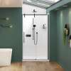 Nebula 44 1/2-46 1/2 x 78 3/4 in. 8mm Sliding Shower Door for Alcove Installation with Clear glass in Matte Black