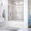 Duel 56-59 x 55 1/2 x 59 in. 8 mm Bypass Tub Door for Alcove Installation with Clear glass in Chrome & Matte White