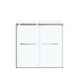 Duel 56-59 x 55 1/2 x 59 in. 8 mm Bypass Tub Door for Alcove Installation with Clear glass in Chrome & Matte White