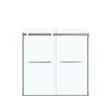 Duel 56-59 x 55 1/2 x 59 in. 8 mm Bypass Tub Door for Alcove Installation with Clear glass in Brushed Nickel & Matte White