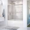 Duel 56-59 x 55 1/2-59 in. 8 mm Bypass Tub Door for Alcove Installation with Clear glass in Brushed Nickel