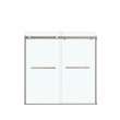 Duel 56-59 x 55 1/2-59 in. 8 mm Bypass Tub Door for Alcove Installation with Clear glass in Brushed Nickel
