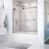 Duel 56-59 x 55 1/2 x 59 in. 8 mm Bypass Tub Door for Alcove Installation with Clear glass in Chrome & Matte Black