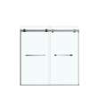 Duel 56-59 x 55 1/2 x 59 in. 8 mm Bypass Tub Door for Alcove Installation with Clear glass in Chrome & Matte Black