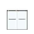 Duel 56-59 x 55 1/2 x 59 in. 8 mm Bypass Tub Door for Alcove Installation with Clear glass in Matte Black & Brushed Gold