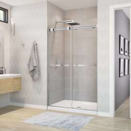 Duel 44-47 x 70 1/2-74 in. 8 mm Bypass Shower Door for Alcove Installation with Clear glass in Chrome