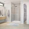Duel 44-47 x 70 1/2-74 in. 8 mm Bypass Shower Door for Alcove Installation with Clear glass in Chrome & Matte White