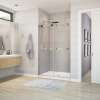 Duel 44-47 x 70 1/2-74 in. 8 mm Bypass Shower Door for Alcove Installation with Clear glass in Brushed Nickel & Matte Black