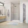 Duel 44-47 x 70 1/2-74 in. 8 mm Bypass Shower Door for Alcove Installation with Clear glass in Brushed Nickel & Matte White