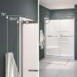 Duel 44-47 x 70 1/2-74 in. 8 mm Bypass Shower Door for Alcove Installation with Clear glass in Brushed Nickel & Matte White