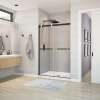 Duel 44-47 x 70 1/2-74 in. 8 mm Bypass Shower Door for Alcove Installation with Clear glass in Matte Black & Chrome
