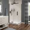 Link Rectangular 42 x 34 x 75 in. 8mm Pivot Shower Door for Corner Installation with Clear glass in Dark Bronze