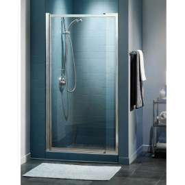 Pivolok Deluxe 32 1/2-37 x 64 1/2 in. Pivot Shower Door for Alcove Installation with Clear glass in Chrome