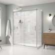Incognito 76 Return Panel for 32 in. Base with Clear glass in Chrome