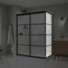 Incognito 76 Return Panel for 32 in. Base with Shaker glass in Matte Black