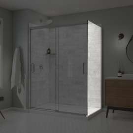 Incognito 76 Return Panel for 36 in. Base with Clear glass in Chrome