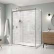 Incognito 76 Return Panel for 36 in. Base with Clear glass in Brushed Nickel
