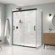 Incognito 76 Return Panel for 36 in. Base with Clear glass in Matte Black