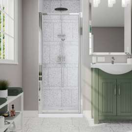 Pivolok 23-24 3/4 x 64 1/2 in. Pivot Shower Door for Alcove Installation with Clear glass in Chrome