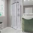 Pivolok 23-24 3/4 x 64 1/2 in. Pivot Shower Door for Alcove Installation with Clear glass in Chrome