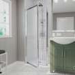 Pivolok 23-24 3/4 x 64 1/2 in. Pivot Shower Door for Alcove Installation with Raindrop glass in Chrome