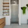 Pivolok 27-28 3/4 x 64 1/2 in. Pivot Shower Door for Alcove Installation with Raindrop glass in Chrome