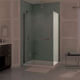 Reveal 71 Return Panel for 36 in. Base with Clear glass in Chrome