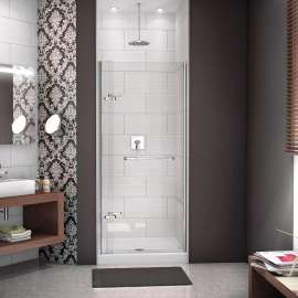 Reveal 71 32 1/2-35 1/2 x 71 1/2 in. 8mm Pivot Shower Door for Alcove Installation with Clear glass in Chrome