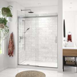 Revelation Round 56-59 in. x 70 1/2-73 in. 6 mm Bypass Shower Door for Alcove Installation with Clear glass in Chrome