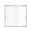 Revelation Round 56-59 in. x 56 3/4-59 1/4 in. 6 mm Bypass Tub Door for Alcove with Clear glass in Brushed Nickel