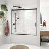 Revelation Round 56-59 in. x 56 3/4-59 1/4 in. 6 mm Bypass Tub Door for Alcove Installation with Clear glass in Matte Black