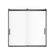 Revelation Round 56-59 in. x 56 3/4-59 1/4 in. 6 mm Bypass Tub Door for Alcove Installation with Clear glass in Matte Black