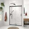 Revelation Round 44-47 x 70 1/2-73 in. 8mm Bypass Shower Door for Alcove Installation with Clear glass in Matte Black