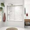 Revelation Round 56-59 x 56 3/4-59 1/4 in. 8mm Bypass Tub Door for Alcove Installation with Clear glass in Brushed Nickel