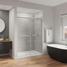 Duel Alto 56-59 X 78 in. 8mm Bypass Shower Door for Alcove Installation with GlassShield(R) glass in Chrome