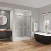 Duel Alto 56-59 X 78 in. 8mm Bypass Shower Door for Alcove Installation with GlassShield(R) glass in Chrome & Matte White